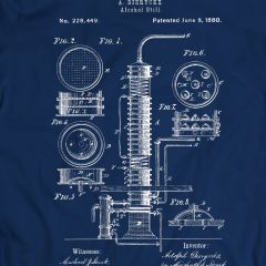 Alkohol Still Liquor Distiller Patent T-shirt Mens Geschenkidee 100% Baumwolle