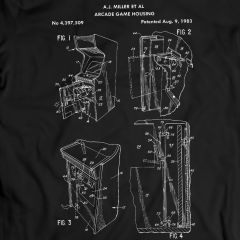 Arcade-Kabinett Vintage Video Games Patent T-Shirt Tee Urlaub Geschenk