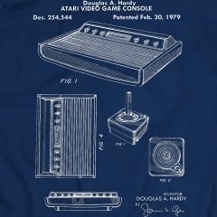 Atari Original Videospielkonsole Patent T-Shirt Tee Weihnachtsgeschenk 