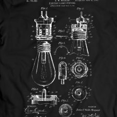 Glühbirne Patent T-Shirt Herren Geschenkidee 100% Baumwolle 
