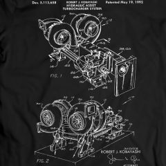 Hydraulisches Vorlagen-Turbolader-System-Patent-T-Shirt Mens-Geschenk-Ideen-100% Baumwolle