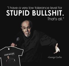 Low Tolerance Level T-Shirt George Carlin Comediant Mens Gift Idea 