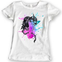 Aquarell-Regenbogen-Krähen-T-Shirt 100% Baumwolldamen-Geschenk-Idee