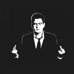 Charlie Sheen mittlerer Finger Shirt Frauen Zwei und ein halbes Männer FILM