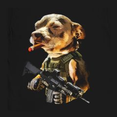 Armee Pitbull Zigarre Badass T-Shirt Military Dog Warfare 100% Baumwolle
