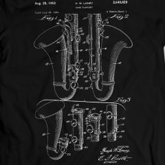 Bassklarinetten-Patent-T-Shirt 100% Baumwolle
