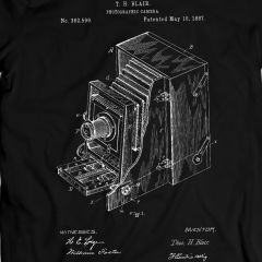 Blair-Kamera 1887 Fotografisches Weinlese-antikes T-Shirt 100% Baumwolle