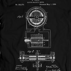 Tesla Elektromotor 1888 T-Shirt 100% Baumwolle