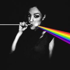 Simple Science Nsfw T-Shirt | The Dark Side of The Moon Sasha Grey Edition Rainbow Formation