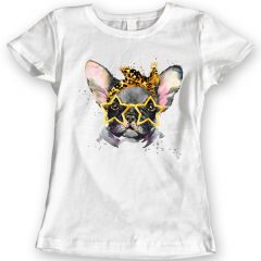 Französische Bulldoggen-Gläser T-Shirt 100% Baumwolle