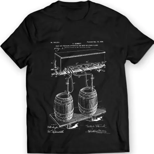 Kaltes Luftdruck-Bier-Patent-T-Shirt Mens-Geschenk-Ideen-100% Baumwoll