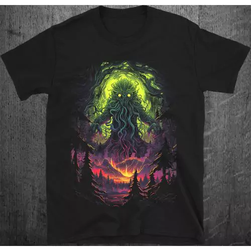 Cthulhu T-Shirt Emerging Cotopaxi Volcano Arboreal Forest