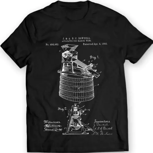 Herstellung des Wein-Patent-T-Shirt Mens-Geschenk-Ideen-100% Baumwolle