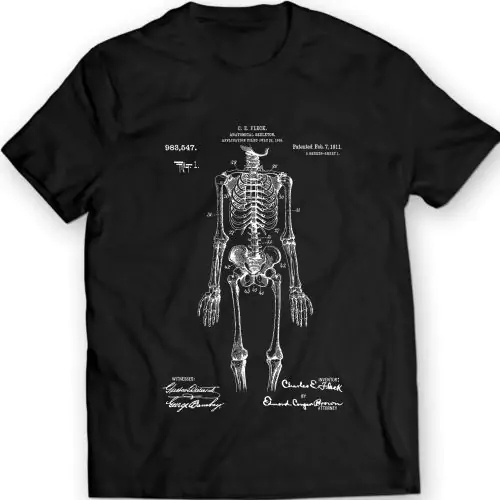 Anatomisches Skelett-Lack-T-Shirt – umarmen Sie Ihren Liebhaber der inneren Anatomie!