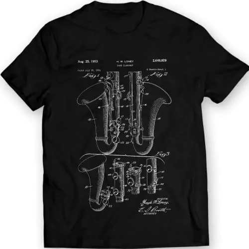 Bassklarinetten-Patent-T-Shirt 100% Baumwolle