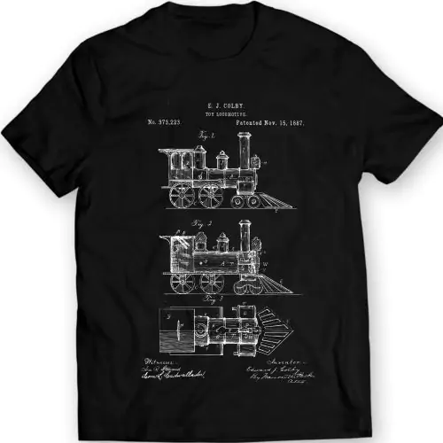 Colby Locomotive 1887 Patent T-Shirt – technische Eleganz