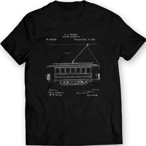 Edison Electric Locomotive Patent T-Shirt – Auf den Schienen der Geschichte