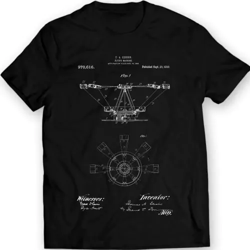 Edison Flying Machine Patent T-Shirt – Mit Innovation durch die Zeit fliegen