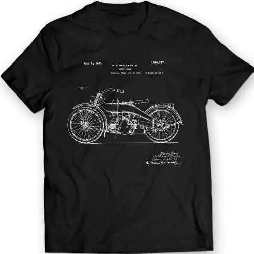 Fahrt durch die Zeit: Harley Davidson Motorcycle Patent Tee 1923
