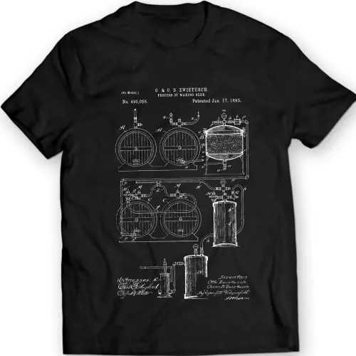 Genießen Sie die Tradition: Bierbrau-Patent-T-Shirt 1893